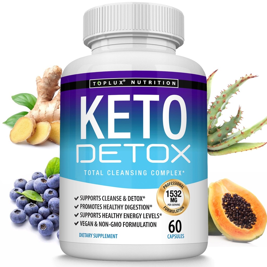 Toplux Keto Detox Pistols Advansing Extract - 1532 Mg Natural Acai Colon Cleanser Formula, Flush Toxins & Excession Waste, for Men Women, 60 Capsules, Suplemen