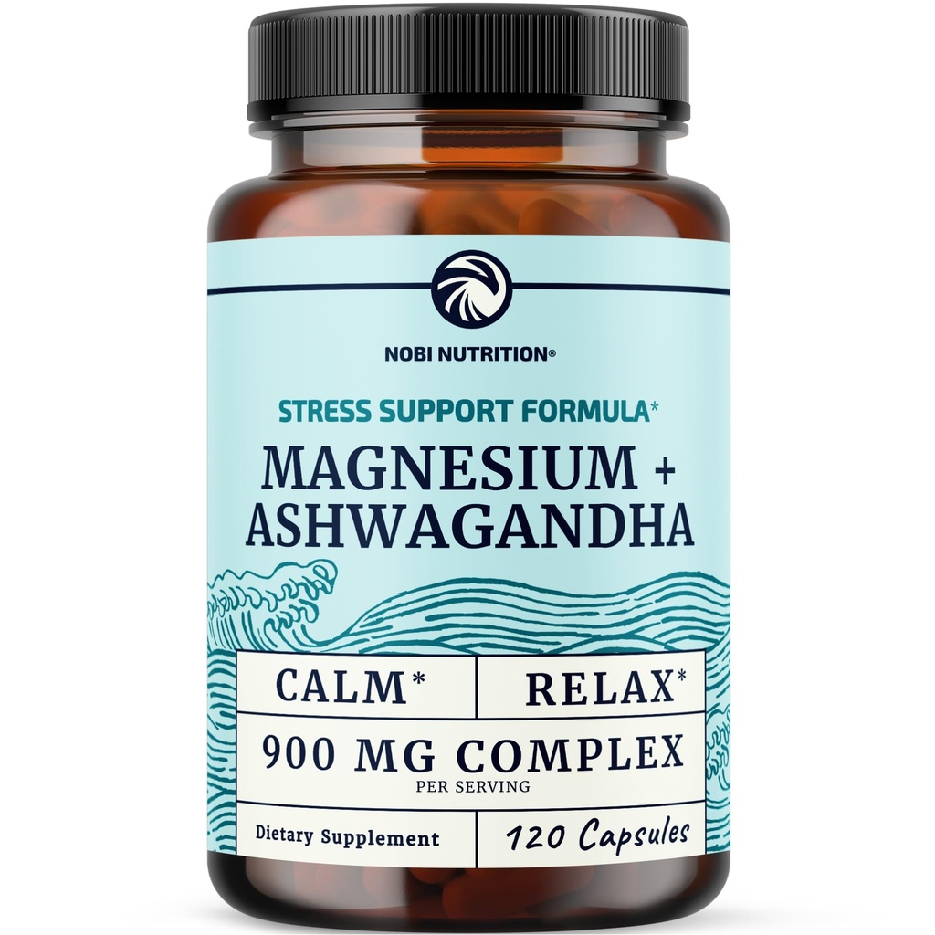 Magnesium Ashwagandha 124; Calming Magnesium Suplemen untuk Orang Dewasa 124; Relax, Relax, Calm Mood & Sleep Dukungan 126; Mag Citrate & Oxide 400 mg + Ashwagandha 500 mg
