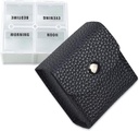 VOFOON Small Pill Organizer, Travel Pill Box untuk Purse, Pocket Pill Container, 4 kali sehari Obat Pill Portabel Vitamin Case, Kotak Tambahan Minyak Ikan (4 Kompartemen, 4X- SU)
