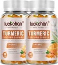 Turmeric and Ginger Gummies (2 Pack) - Turmeric Curcumin dengan Black Pepper & Ginger Suplemen Kebal Kebal - Vegan Turmerik Gummi untuk Dewasa - Gluten Bebas, Gula Rendah