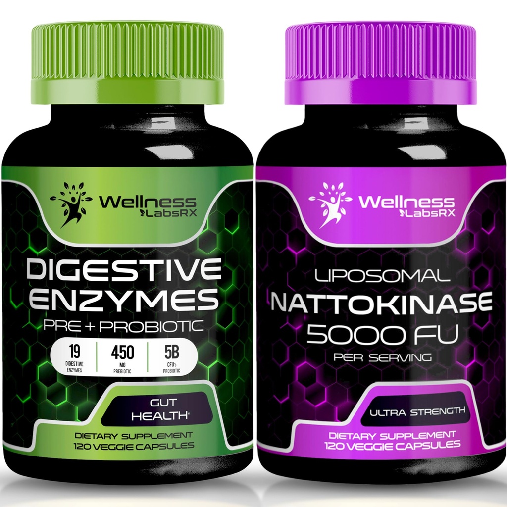 WELLNESS LABSRX Digeptical Enzymes Capsules 126; Nattokinase Capsules