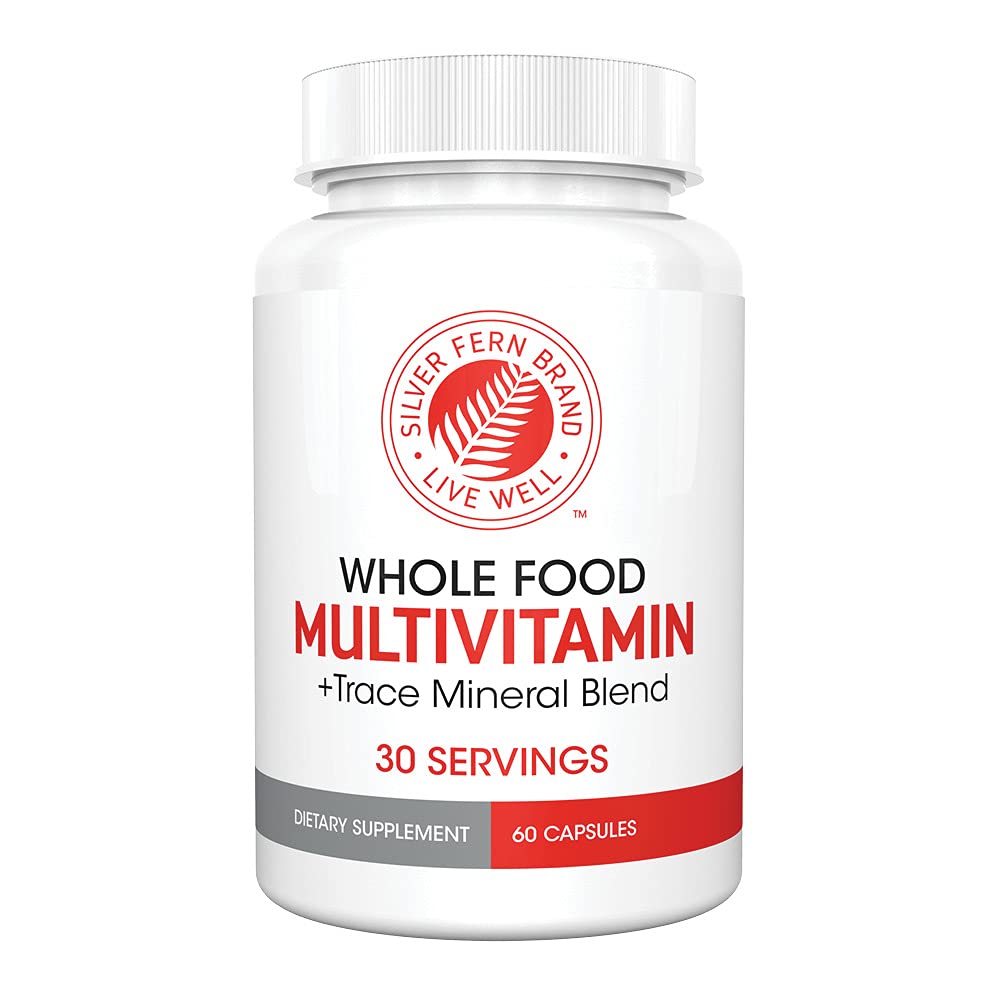 Silver Fern Whole Food Daily Multi Vitamin w / Trace Mineral Blend Suplement - 1 Bottle - 60 Vegicaps - 30 Day Supply - Natural, Nun-GMO, Vegan, & Women 's Multivitamin - Zero Synthetic