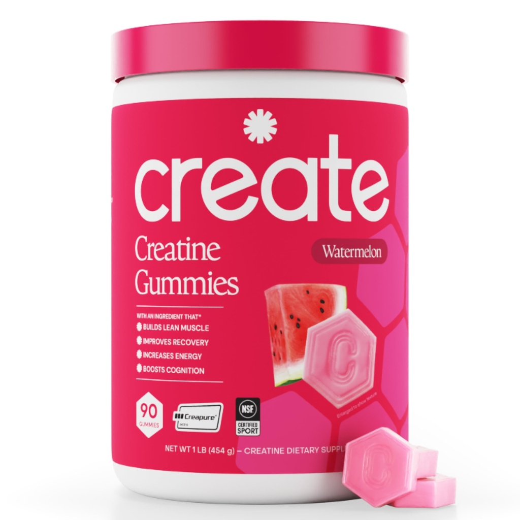 Membuat permen Creatine Monohydrate untuk Pria & Perempuan - Boost Fokus, Kekuatan, dan Endurance, Anti- Melting Formula, Vegan, Gluten- Bebas, Non-GMO, 1,5 Gram Creatine per Gummy (Watermelon, 90)