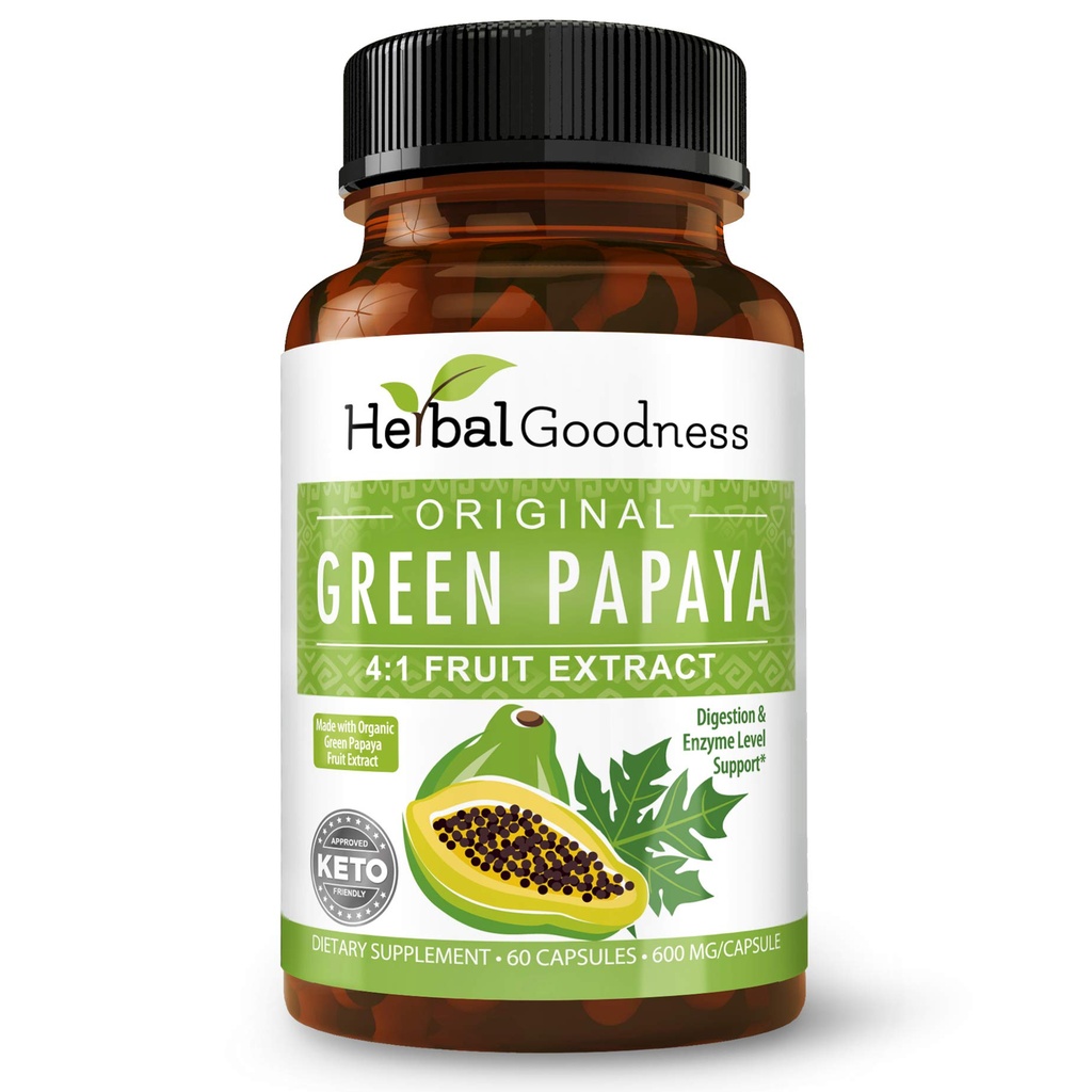 Fruit Extract Capsules - Organic Papiya Enzymes dengan Pregities dan Progories for Digetical Health - Super Digetical Enzymes, Support- 60 Capsules, Dibuat di Amerika Serikat