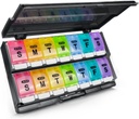 Ekstra Large Weekly Pill Organizer 2 Kali sehari - Rimoct Am / Pm Daily Case Medicine Organizer, Push Button 7 Day Pill Box for Pills / Vitamin / Cod Liver Oil / Suplemen (Rainbow)