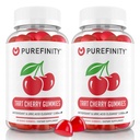 Tart PUREFINITY Cherry Gummies - Uric Acid Flush for Joint Relief & Recovery, Raw Juice Extract antioksidant - Non-GMO, Gluten Free, Vegan, 60 Count (Pack of 2)
