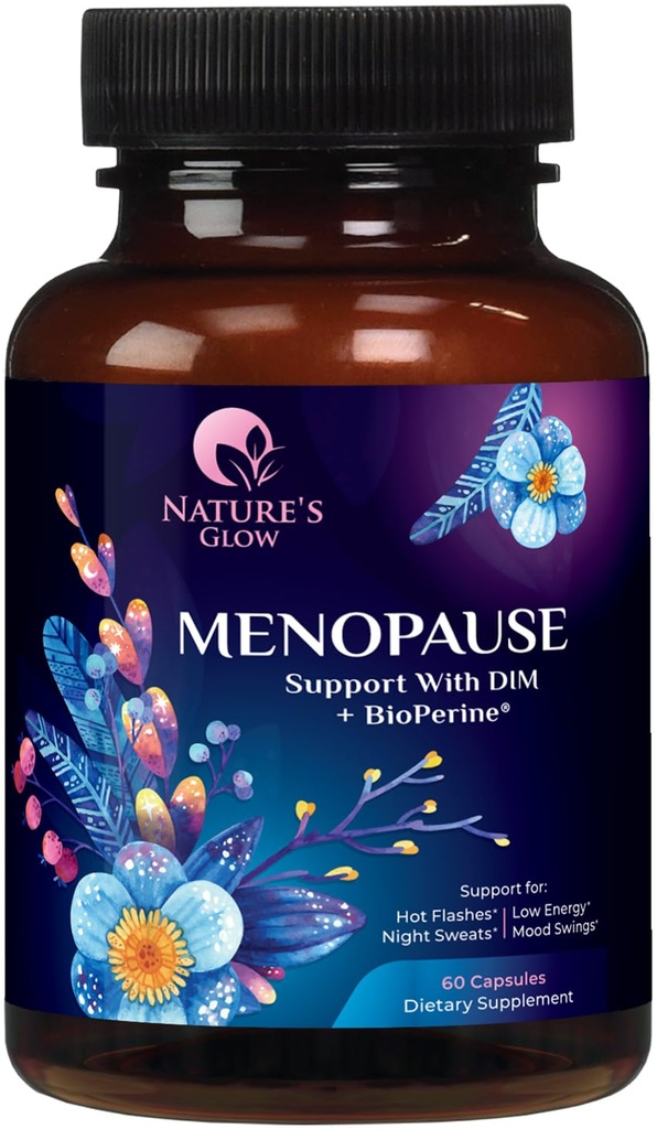 Suplemen Menopause bagi Perempuan dengan DIM - Dukungan Hormone Alam bagi Perempuan, Bantuan Bantuan Menopause dan Keseimbangan untuk Energi & Skin Kesehatan, Hot Flashes dan Cuaca Dukungan Malam - 60 Kapsul