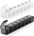 Sukuos Ekstra Large Weekly Pill Organizer 2 Pcs, Kasus Pil Pil Harian 7 Hari untuk Obat-obatan, Vitamin, Ikan Oil atau Suplemen, Mudah dibersihkan