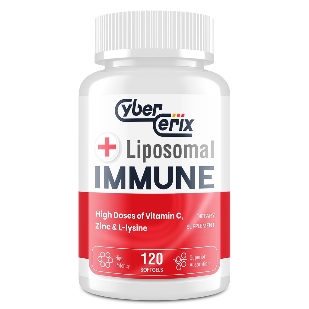 Advanced Lipomal Immune Suplement, Complex with L-Lysine 1.500mg, Vitamin, Mineral & Herbal Extracts, Comprehensive Daily Wellness Blend for Men & Women - 120 Capsules