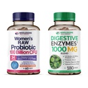 Sementara Wellness Dr. Formulasikan Probile Raw untuk Perempuan 100 Milyar CFUs + Digetical Enzymes 1000MG Plus Pregories & Progories Supplemen Bundle