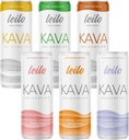 LEILO 124; Kava bubuk Sparkling Relaxation Drink: Variety Sampler 6 - Non-ALC Calming Beverage - includes (3) Classic & (3) Mocktail Flavors 124; 12 fl oz Cans (Paket 6)