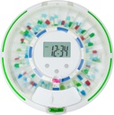 Automatic Pill Dispenser Averlock 28- Day Medication Organizer, Hingga 6 Doses Per Day, 6 Dosage Templat, Sound & Light Alerts & Key for Vitamin, Suplemen (Frosted Lid)