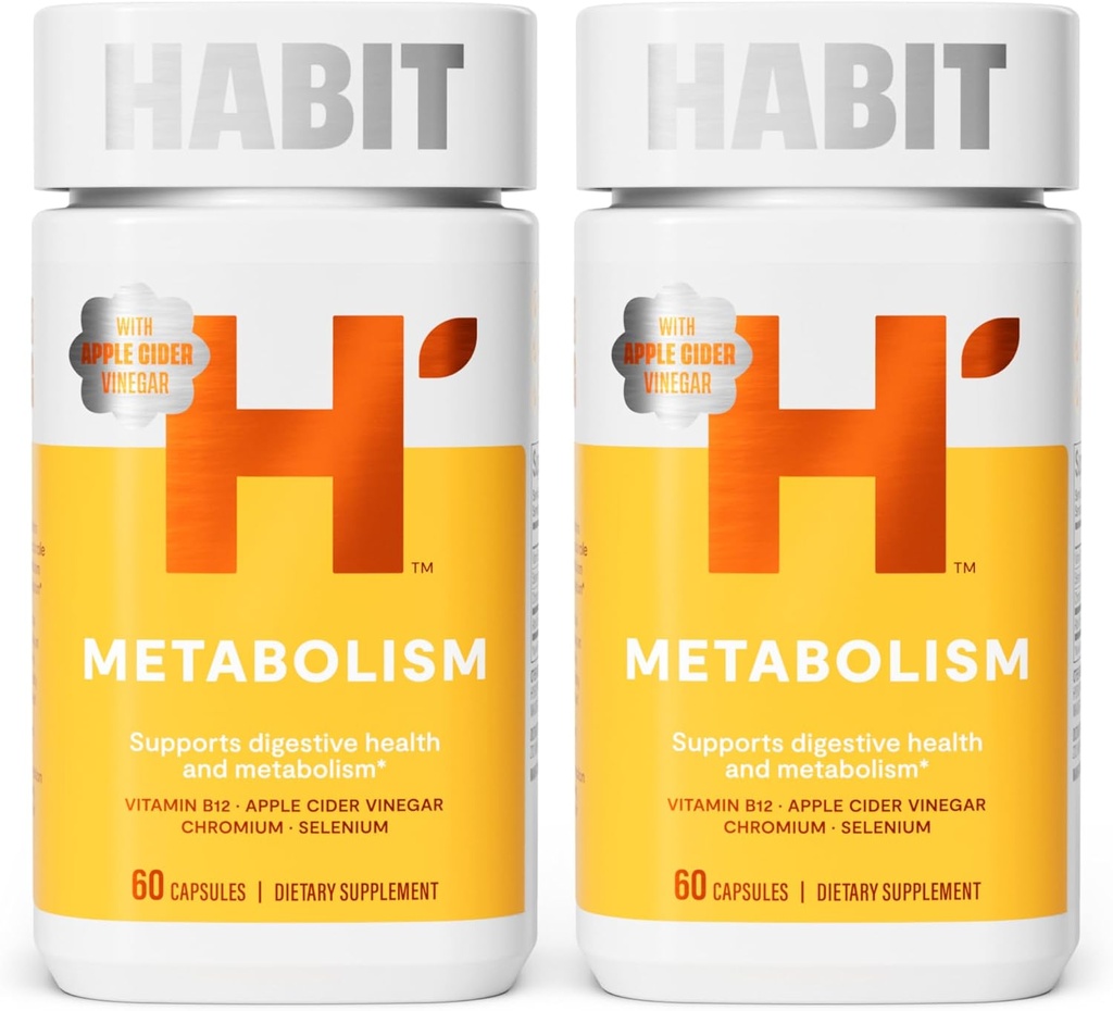 Habit Metabolisme Suplemen 2 (120 Kapsul) - Mendukung Kesehatan Digetical & Metabolisme, Vitamin B12, Selenium, Chromium, Apple Cider Vinegar, Vegan, Non-GMO