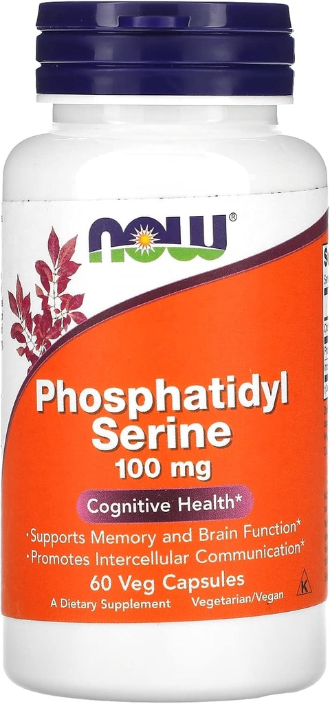 NOW Foods PFoshatidyl Serine, 100 mg, 60 Veg Capsules