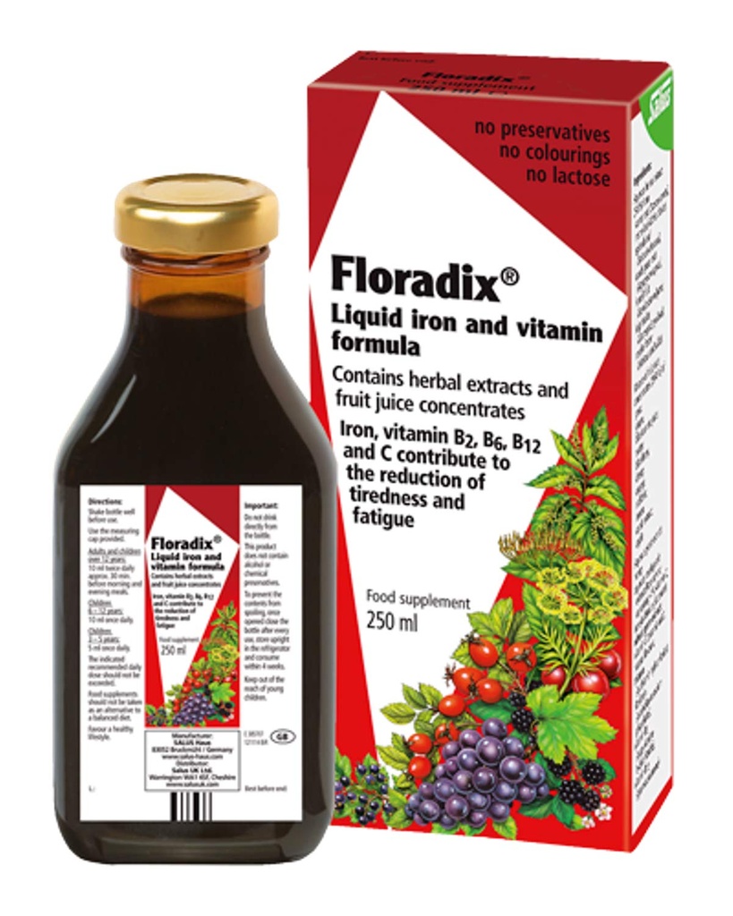 Floradix Floravital Cair Besi dan Vitamin Formula 8.5 f.oz. 250 ml. / Dibuat di Jerman (3 Pack)