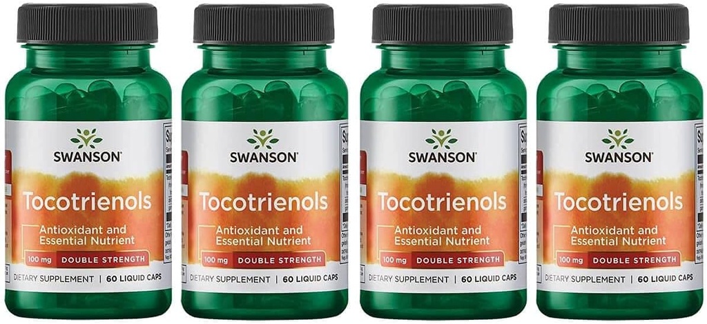Swanson Dua Kekuatan Tocotrienol - Antioksidant - (60 Liquid Capsules, 100mg Masing-masing) 4 Pack