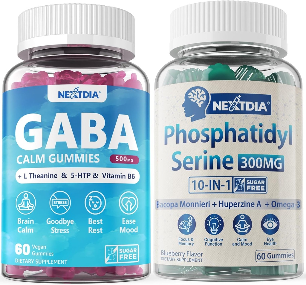 Bundle - Foshatidyserine Gummies 120 Counts + GABA Gummies 120 Counts