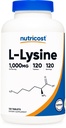 Nutricost L-Lysine 100mg, 120 Tablet - Gluten Free, Non- GMO, dan Vegetarian Friendly
