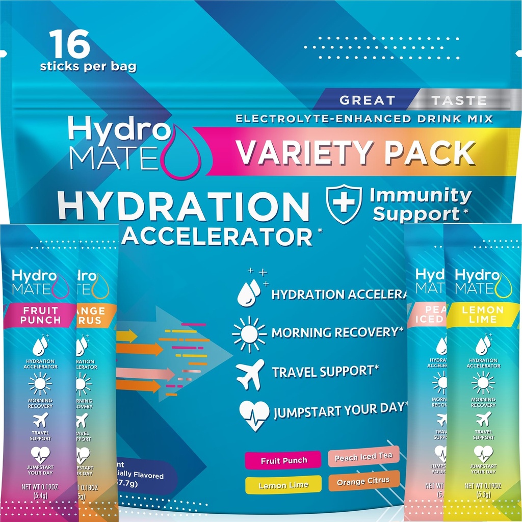 Variasi HidroMATE Electrolyte Powder Pack Paket Hidration Rendah Gula 16
