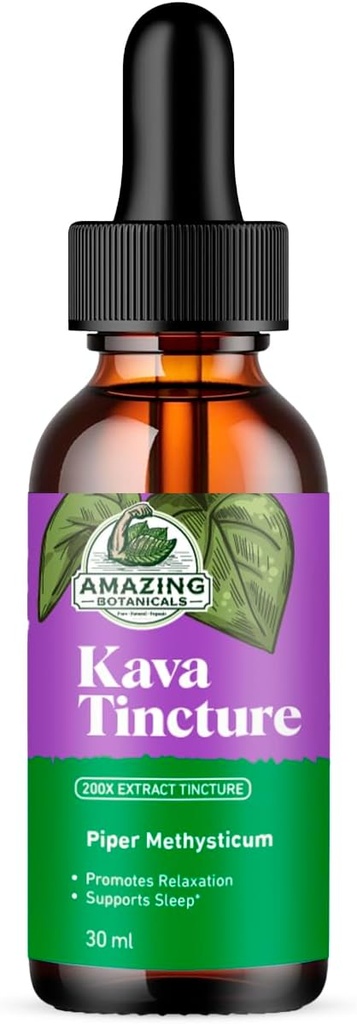 Kava Kava Tacture - Herbal Extract for Natural Calm & Relaxation - 70% Kavalactones Extract Tincture High- Potency Blend - Premium Liquid Suplemen - 30ml (1oz)