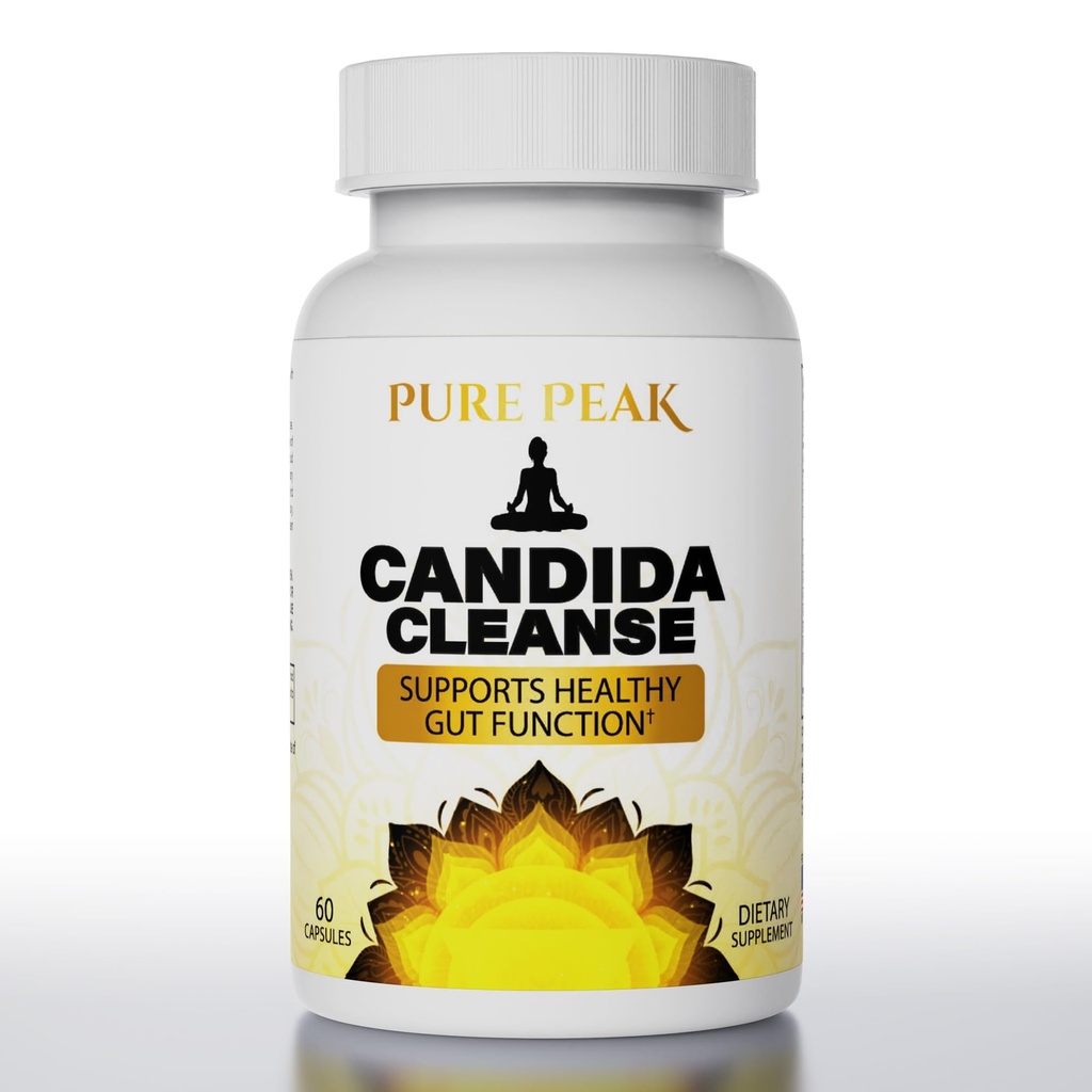 Candida Cleanse - Gut & Colon Dukungan (60 Capsules) - untuk Pria & Perempuan - Herbs Alam untuk Detox Intestial - Oregano Leaf, Wormwood, Black Walnut, Caprylic Acid