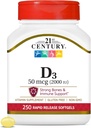 Abad ke-21 D3 2000 IU Softgels, 250 Count