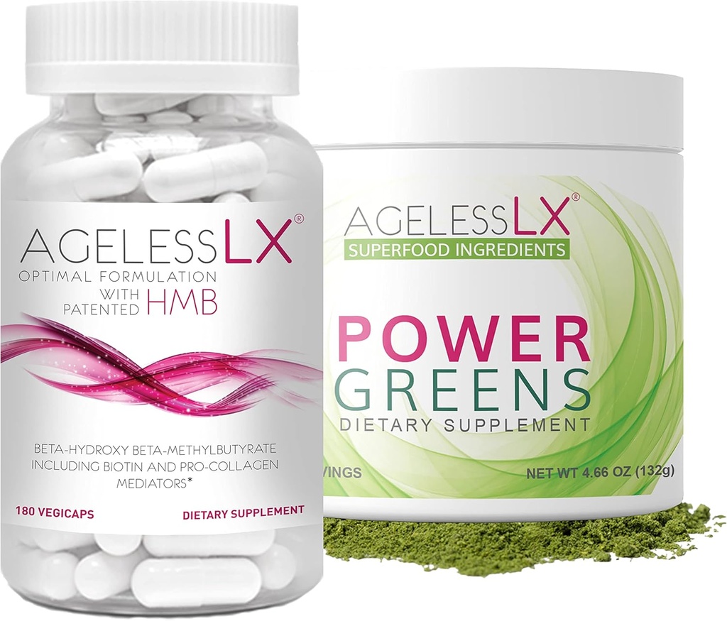 AgelesSLX Capsules dengan Power Greens Superfood Powder