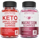 60 Keto Apple Cider Vinegar Gummies Advanced Weight Loses + 60 Magnesium Gummies Formugly dengan 770 MG Magnesium Citrate.