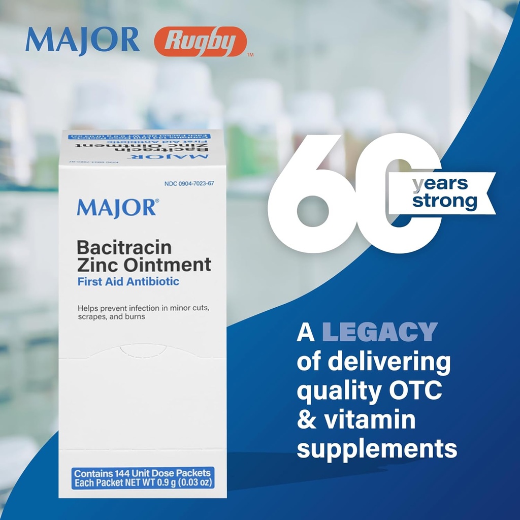 MAJOR Bacitratin Zinc Ovic Aid Antibiotic - berisi 144 Unit Dose Packets
