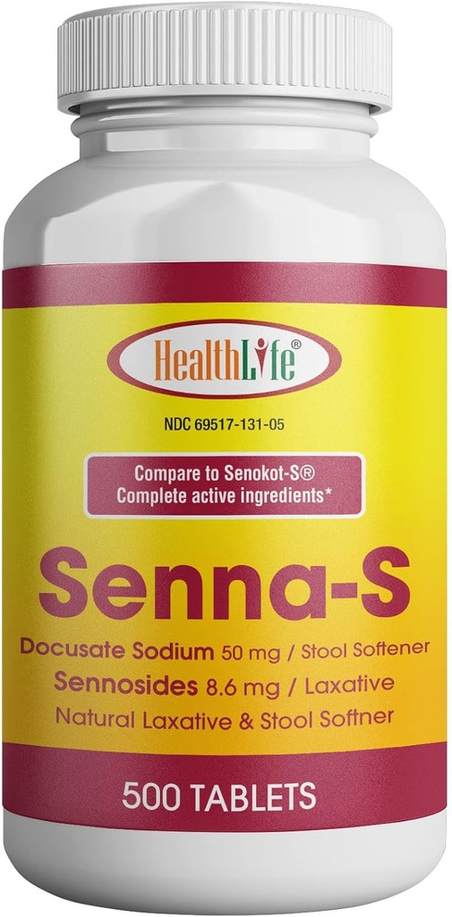 Tabletnya, Senna Plus (Laxative / Stool Softener) Pertolongan Malas Malam Lembut dari Konstilasi Okasional Generik untuk Senokot- S (Kecil (Paket 1), 500)