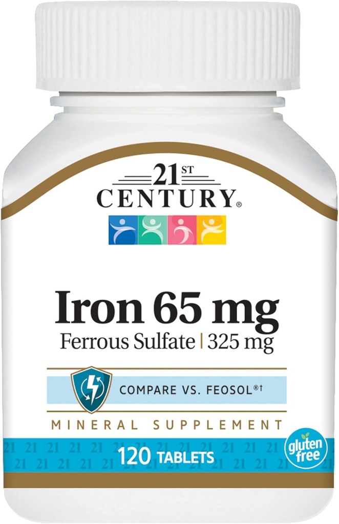 21 Century Besi 65 Mg Ferrous Sulfate 325 Mg Tablet, 120 Cacah (Paket 2)
