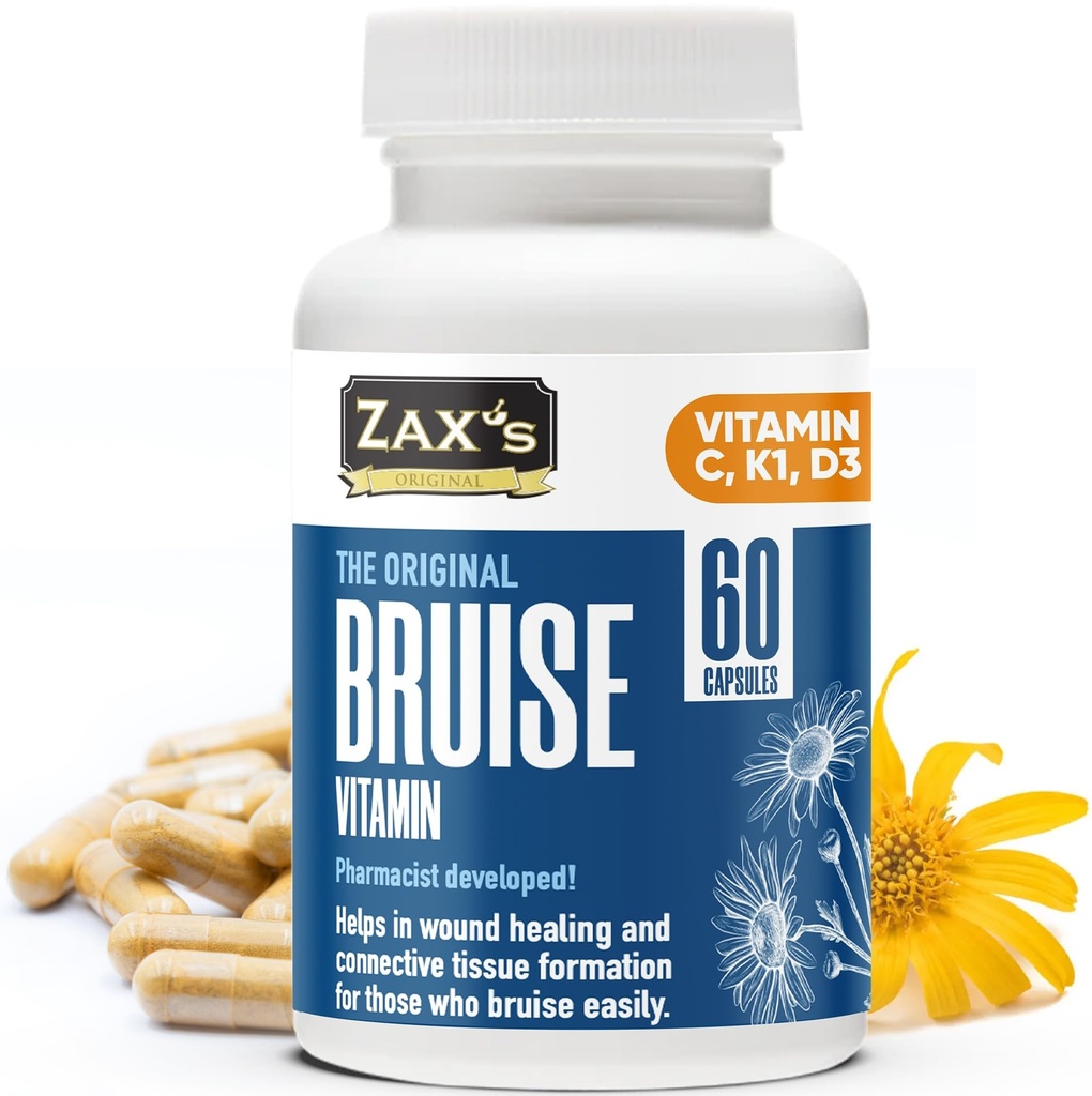 ZAX 'S Bruise Vitamin Apotesis Dikembangkan Brurus Bioflavonoid, 60 Caps, Combine Arnica Bruise Cream