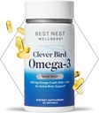 Best Nest Wellness Omega-3 Softgels - Fish Oil Suplement Suplement Supports Brain Health - Nutheronations for Mothers - EPA & DHA Adds Immune System Health - 30 Softgels