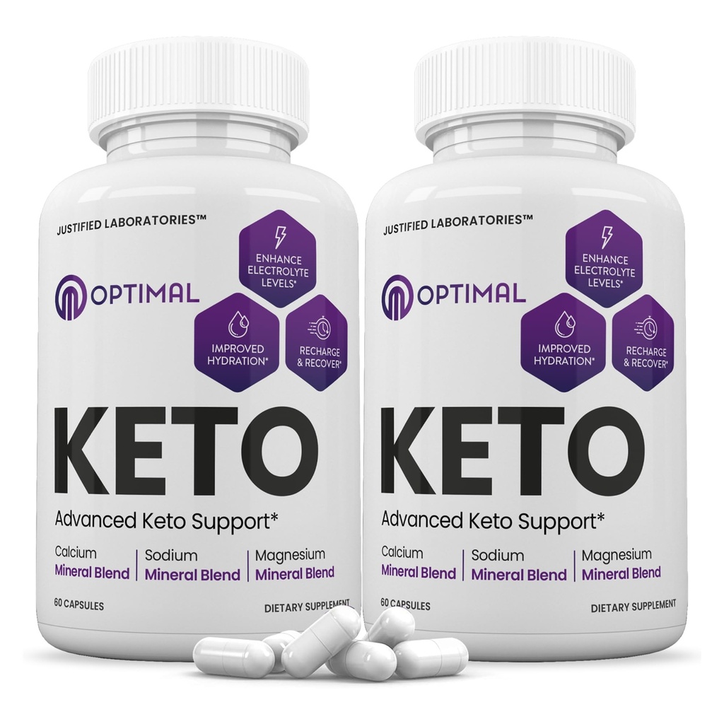 (2 Paket) Optimal Keto Pills 1275MG New & Improved Formula Berisi Cider Apple Vinegar Extra Virgin Oil Powder Green Tea Leaf 120 Capsules