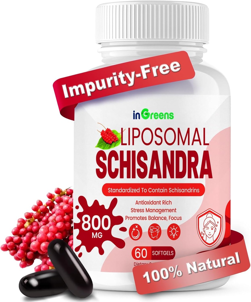 800MG Schisandra Extract Organic, Schisandra Tambahan, Schisandra Berry Softgels untuk Dukungan Energi, Kesehatan Hati, Perlindungan Antioksidant & Kesehatan Digetical - 60 Softgels, Dibuat di USA
