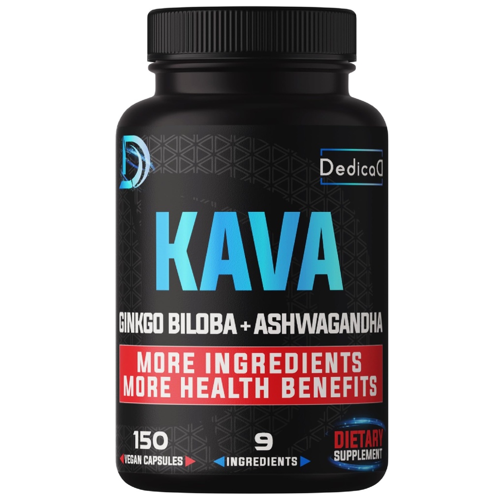 9in1 Kava Capsules 5- Bulan 15: 1 Ekstrak untuk Tidur, Pikiran & Imune Dukungan - 9 Natural Herbs Termasuk Ginkgo, Ashwagandha, Graviola, Valerian & Lebih - 150 Vegan Capsules