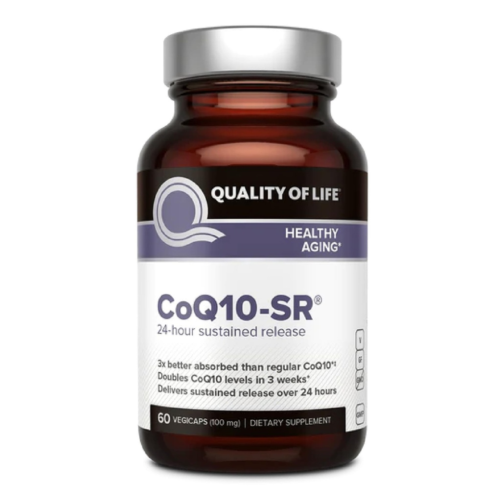 Kualitas Hidup CoQ10 Tersedia Tambahan MikroAktif Terpasang untuk Penyimpangan Peningkatan, 100 mg Per Capsule Support Imune, Energi - 60 Vegetable Capsules