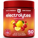 Keppi Electrolytes Powder - Raspberry Lemonade Flavor - tidak ada Suplemen Sugar Hydration dengan Magnesium, Potasium, Sodium - Keto, Vegan, Fasting- Friendly, Zero Calorie Electrolite Drink