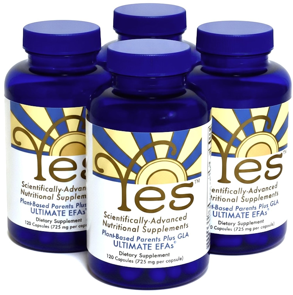 Persediaan Minyak Ikan Omega 3 Alternative- YES Omega 3 & 6 Acid Gendut - Burpless, Plant Based - DHA, EPA, SDA - Kolesterol, Heart, Skin, Energy, Eyes, Imunity Dukungan oleh YES (4 x 120 Gel caps)