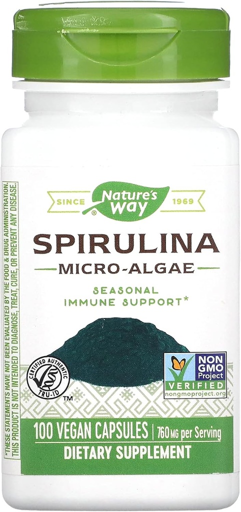 Alam Spirulina Micro-Algae 380 mg 100 Veg Caps