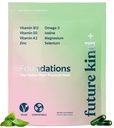CarrageenanFuture Kind - Free Foidations Multivitamin for Women & Men with Omegaga- 3, B12, D3, Zinc, Iodin, Magnesium, K2 & Selenium, Vegan, Compostable Bag (60ct)