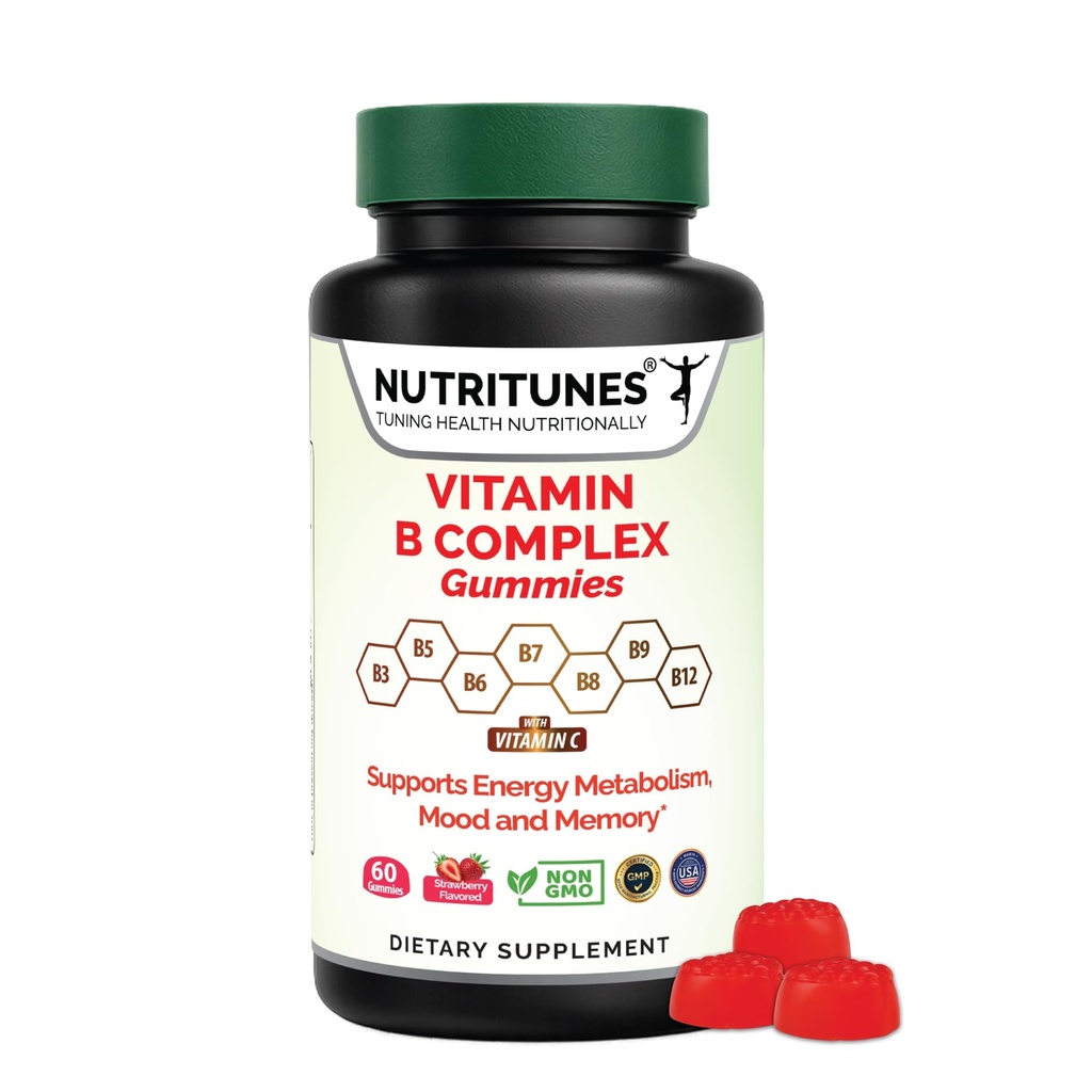 Vitamin B Complex Mimies- High Potency B Complex Vitamin Mil dengan Metil B12, Founder, Biotin & Vitamin C - Non-GMO, Vegan, Gluten- Free - 90 Gummies - dibuat di Amerika Serikat