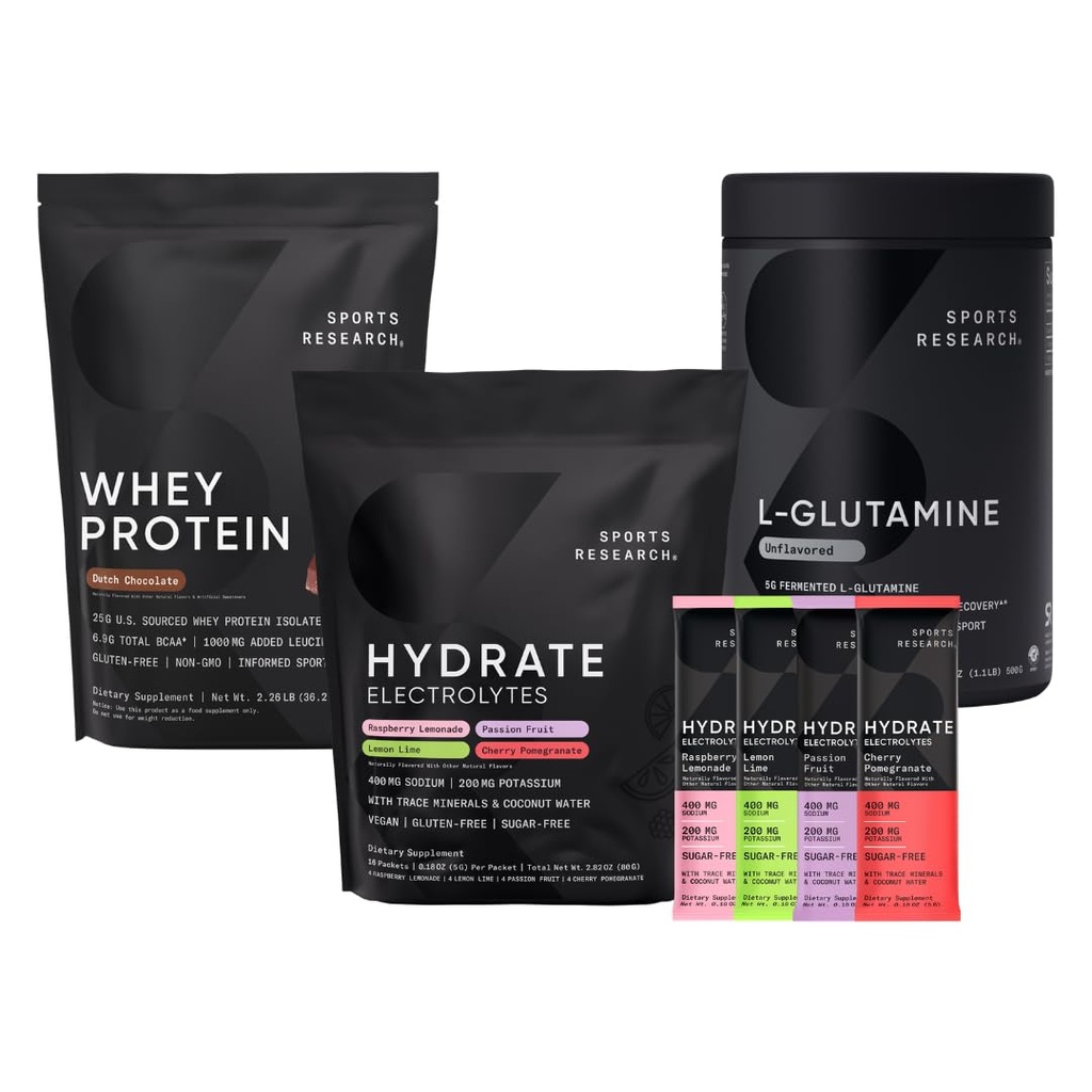 Penelitian Olahraga Multi Flavor Hydrate Electrolytes Packets, Coklat Belanda Flavored Whey Protein Isolate Powder dan Unflafeted L- Glutamine