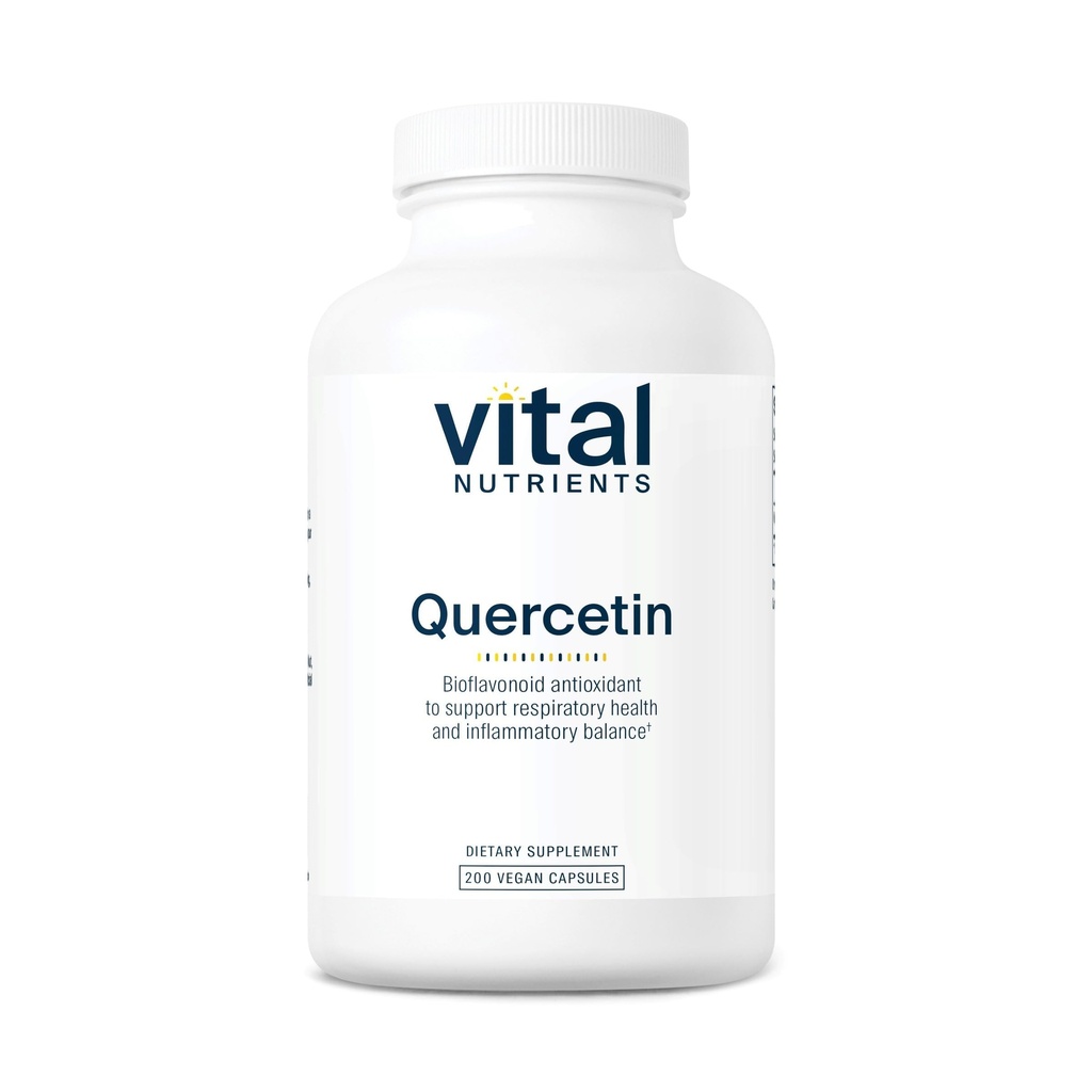 Vital Nutrients Quercetin 124; Vegan Quercetin Suplement with Bioflavonoid for Sinus, Respiratory, Heart, & Imune Fungsi Dukungan: 124; Gluten, Dairy, Soy Free 124; 500mg 124; 200 Capsules