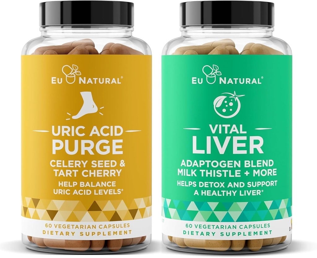 Pembersihan! Uric Acid Flush and Vital Liver Bundle - Detox, Cleanse, and Repair for Joint Mobility Plus Optimal Liver Fungsi & Digetical Health
