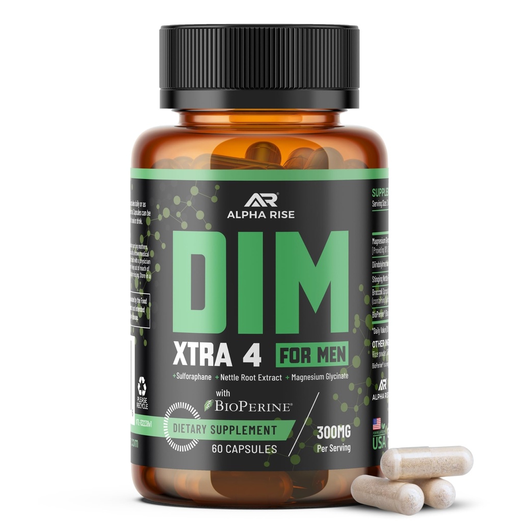 Premium DiM Suplemen untuk Men 126; Estrogen Blocker & Aromatas Inhibitor 126; Diindolylmetana, Ekstrak Root Nettle, Magnesium Glycinate & Sulforaphane
