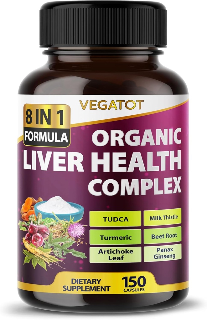 Kompleks Kesehatan VEGATOT Liver Liver Formula * * USA Made and Tested * * High Potency with TUDCA, Milk Thistle, Beet Root, Artichoke Leaf, Panax Ginseng, Astragalus, Tumeric - Bersihkan & Detox Formula