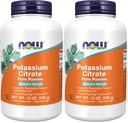Suplemen NOW, Potasium Citrate Powder, Pasokan Keseimbangan Elektrolite dan PH Normal *, Estial Mineral, 12- Ounce (Paket 2)