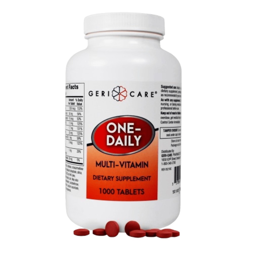 GeriCare One-Daily Multi- Vitamin Tablet Dietary Suplement, 1000 Cacah (Paket 1)