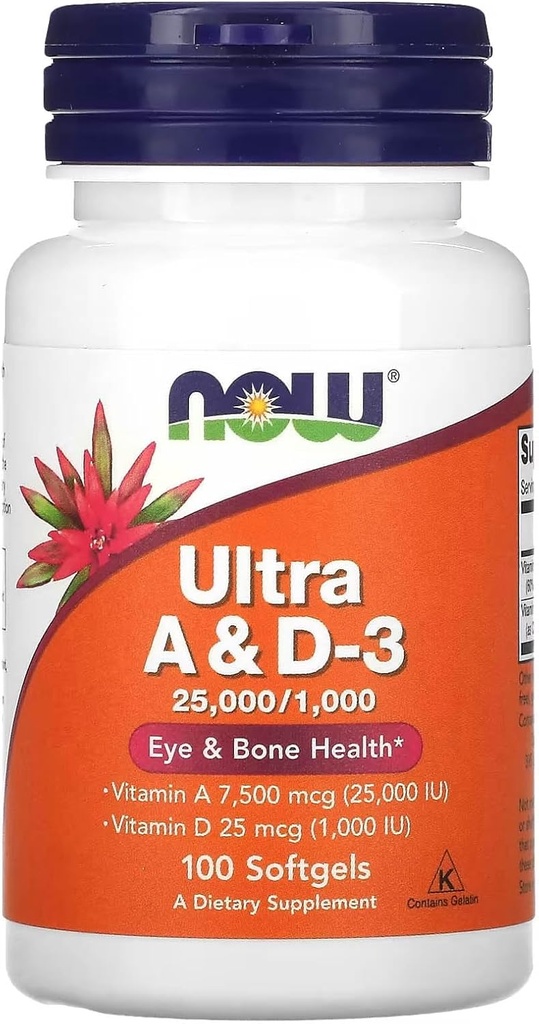 Ultra A & D3, 100 Softgeels by Now Foods (Pack of 3)